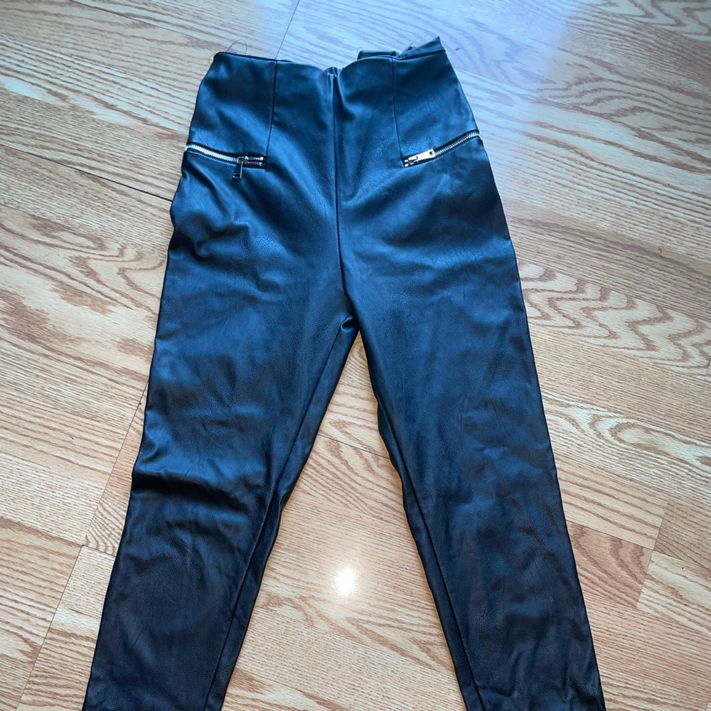 Faux leather pants